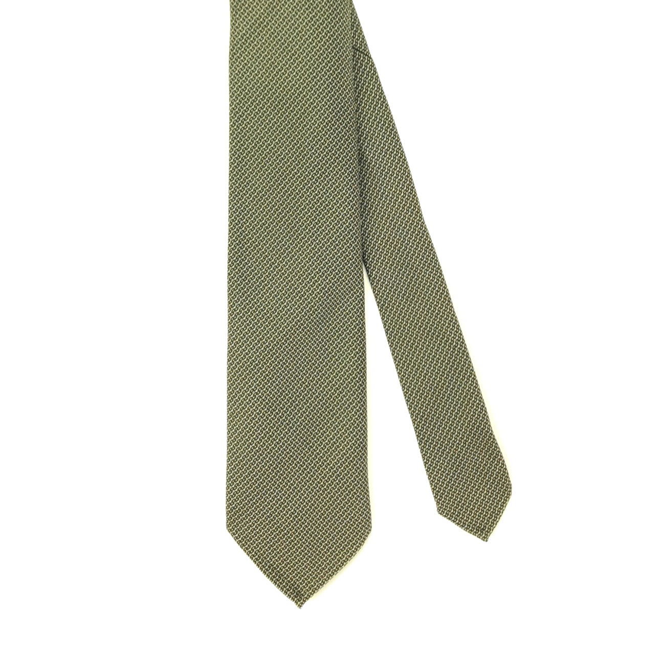 3-Fold Interlocking Chains Printed Silk Tie - Beige/Light Green/Gold